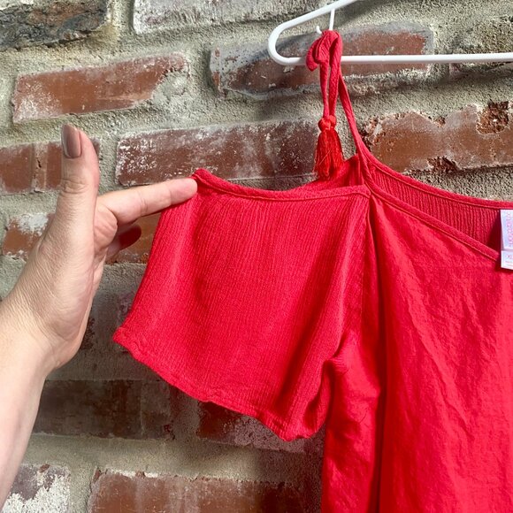 Xhilaration Women's Red Cold-Shoulder Top, size XL - Picture 2 of 8